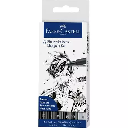 Zeichenstiftset Faber-Castell Pitt Manga 6 Stifte, - Mangaka Zeichenstiftset Faber-Castell Pitt Manga 6 Stifte, - Mangaka