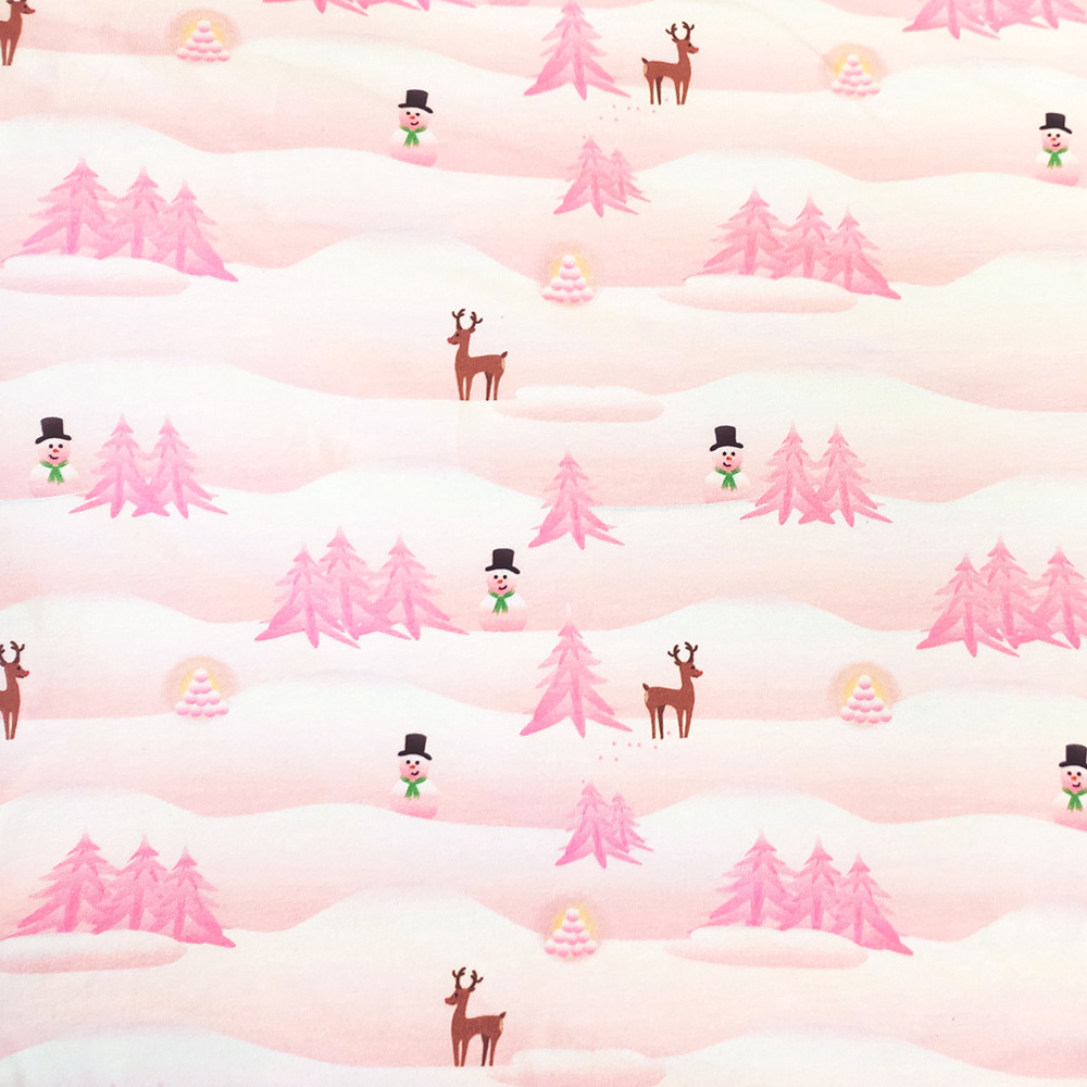 Gemusterter Jersey 145 cm - Winterland - Rosa Gemusterter Jersey 145 cm - Winterland - Rosa