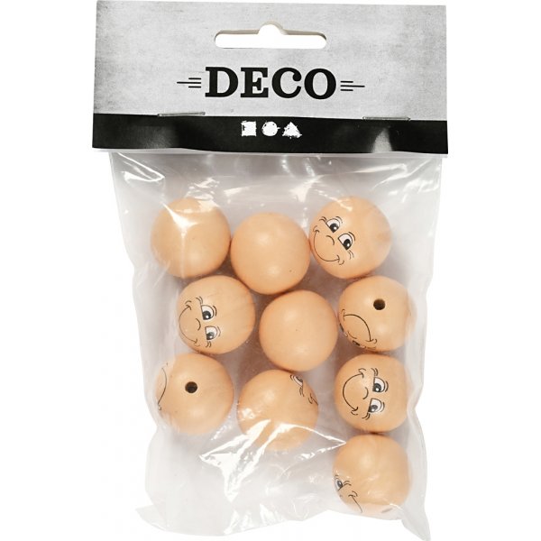 Holzgesichter - Ø22 mm - Elfenbein - 10 Stk Holzgesichter - Ø22 mm - Elfenbein - 10 Stk