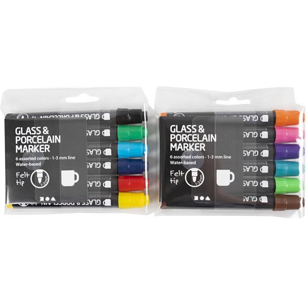 Markierstifte für Glas und Porzellan - halbdeckend - 12 Stk Markierstifte für Glas und Porzellan - halbdeckend - 12 Stk