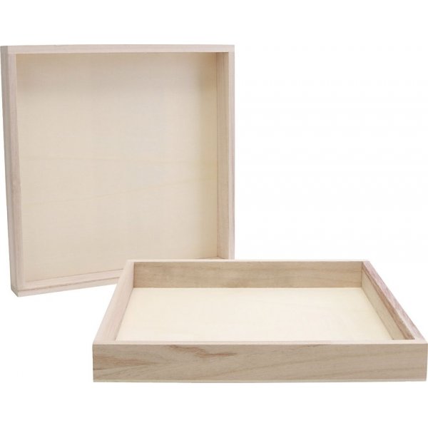 Holzrahmen mit Rand - 24,5x24,5x3 cm - 10 Stk