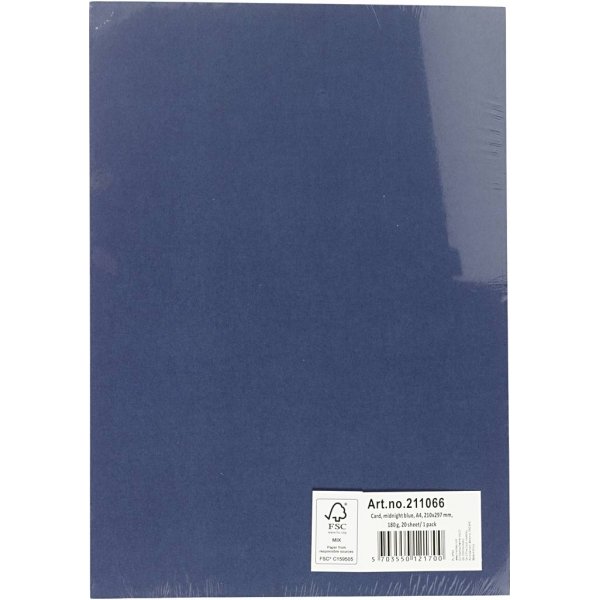 Farbiger Karton - dunkelblau - A4 - 180 g - 20 Blatt Farbiger Karton - dunkelblau - A4 - 180 g - 20 Blatt