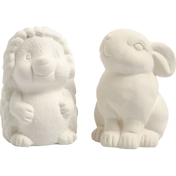 Rettendes Tier - wei - Igel und Hase - 2 Stk