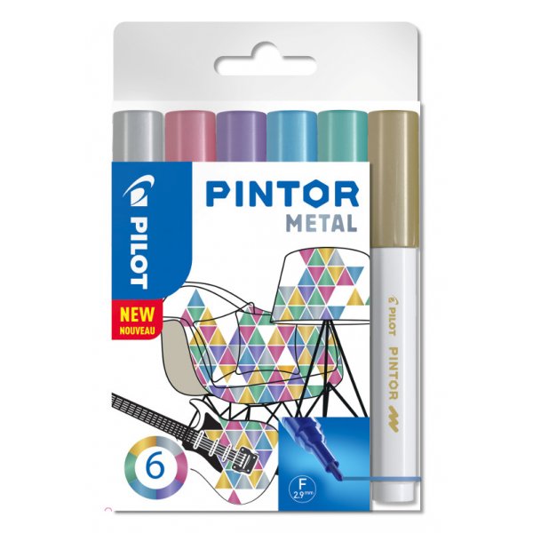 Faserstift-Set Pilot Pintor (Metal Mix) - Fein