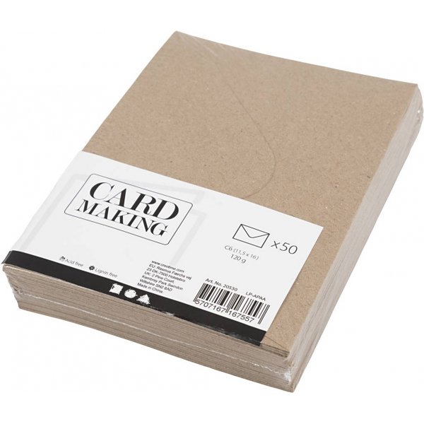 Recycelter Umschlag - Natur - 11,5 x 16 cm - 50 Stk Recycelter Umschlag - Natur - 11,5 x 16 cm - 50 Stk