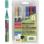 Deko Textilstifte - 3 mm - Glitzerfarben - 6 Stk