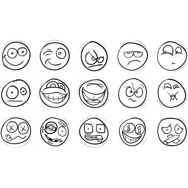 Deco Art Stempelset - Smiley - 15-tlg Deco Art Stempelset - Smiley - 15-tlg