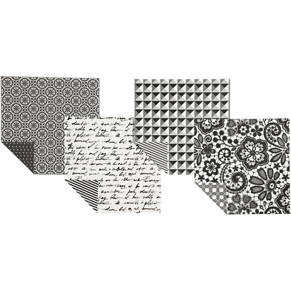 Origamipapier - schwarz/wei - 10 x 10 cm - 50 Blatt