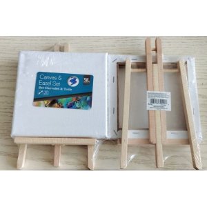 Mini-Leinwandbild mit Staffelei, 15 x 15 cm Mini-Leinwandbild mit Staffelei, 15 x 15 cm