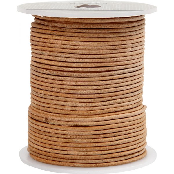 Lederband - Beige - 2 mm - 50 m Lederband - Beige - 2 mm - 50 m