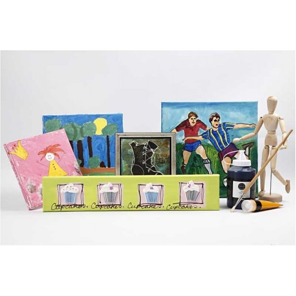 Leinwand - weiß - 15 x 15 cm - 80 Stk Leinwand - weiß - 15 x 15 cm - 80 Stk