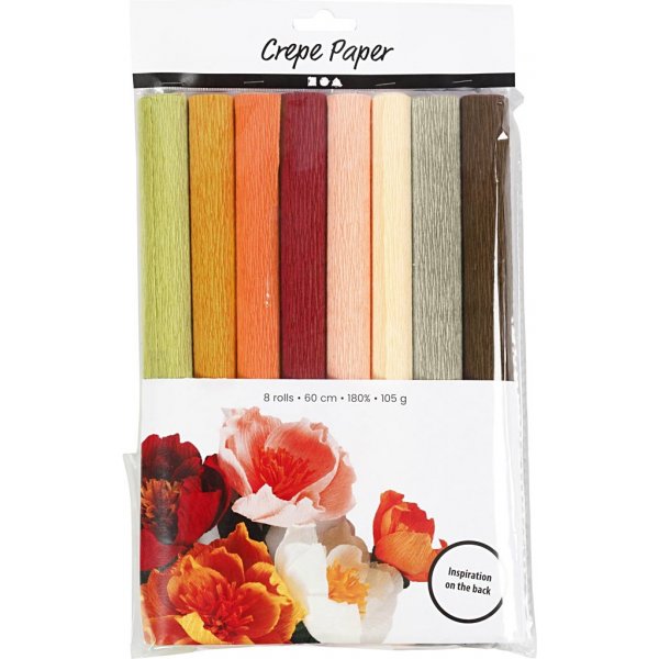 Krepppapier - matte Farben - 8 Blatt Krepppapier - matte Farben - 8 Blatt