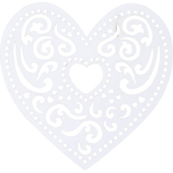 Filigranes Herz - weiß - 18 Stk Filigranes Herz - weiß - 18 Stk