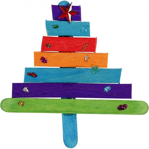 Glitzer und Holzstbchen - gemischte Farben