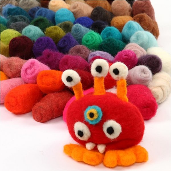 Kardierte Wolle - 86 x 10 g Kardierte Wolle - 86 x 10 g