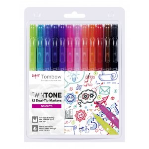 Tombow TwinTone Bright 0,3/0,8 mm 12er-Packung Tombow TwinTone Bright 0,3/0,8 mm 12er-Packung