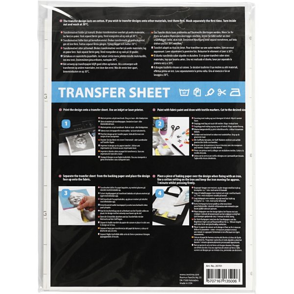 Transferfolie - wei� - f�r helle und dunkle Textilien - 12 Blatt