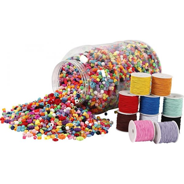 Perlenkette und elastisches Garn - 3 kg - 10 x 25 m