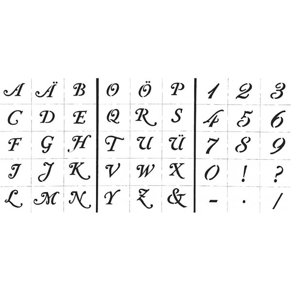 Vorlagen - Buchstaben und Zahlen - A5 - 3 Blatt Vorlagen - Buchstaben und Zahlen - A5 - 3 Blatt