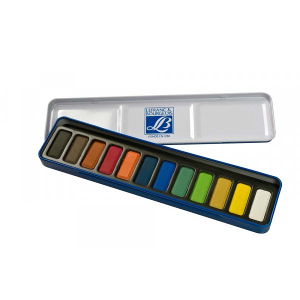 Aquarellkasten L&B aus Metall - 12 Tassen