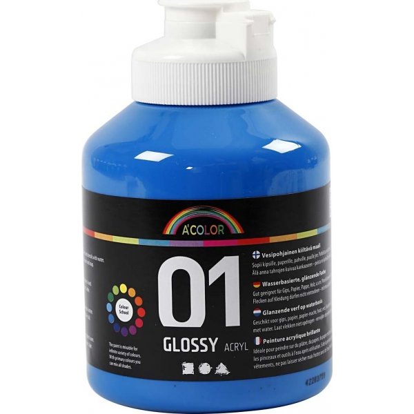 Schulfarbe - Acryl - Primrblau - glnzend - 500 ml