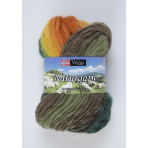 Wikingergarn Naturgarn 50g - Multigrün/Orange (634) Wikingergarn Naturgarn 50g - Multigrün/Orange (634)