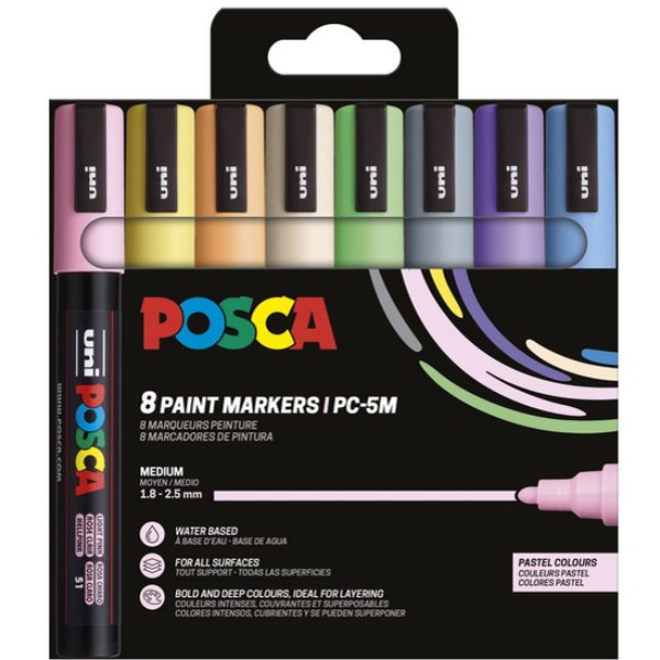 Poscaset PC-5M Pastellfarben - 8 Bleistifte Poscaset PC-5M Pastellfarben - 8 Bleistifte