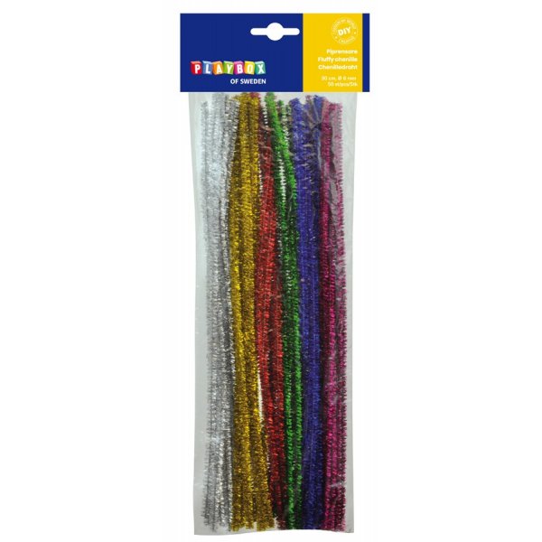 Pfeifenreiniger Glitzer - 50 Stk