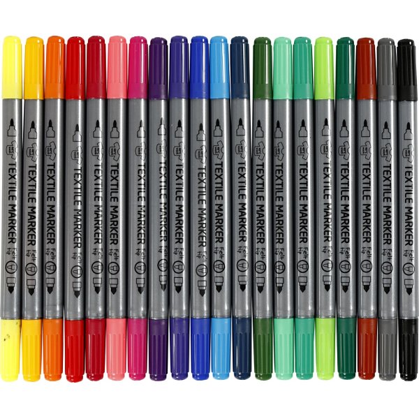 Textilmarker - Standardfarben - 20 Stk Textilmarker - Standardfarben - 20 Stk