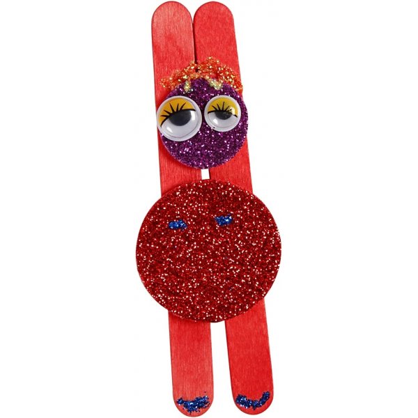 Glitzer und Holzstbchen - gemischte Farben