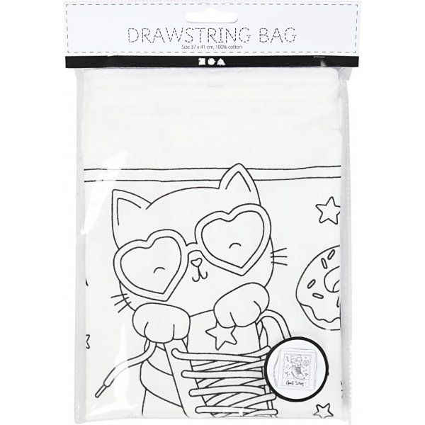 Turnbeutel - weiß - Katze in Schuhen Turnbeutel - weiß - Katze in Schuhen