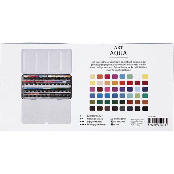 Art Aqua Aquarellfarben - Standardfarben - 48 Stk Art Aqua Aquarellfarben - Standardfarben - 48 Stk