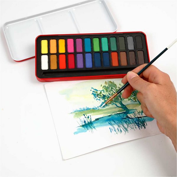 Aquarell-Set - Mischfarben - 24-tlg Aquarell-Set - Mischfarben - 24-tlg
