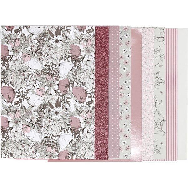 Vivi Gade Designpapier in Blöcken - Beige/Rosa - 24 Blatt Vivi Gade Designpapier in Blöcken - Beige/Rosa - 24 Blatt