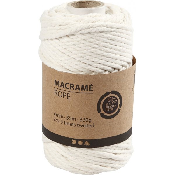 Makramee-Garn - gebrochenes Weiß - Ø4 mm - 55 m Makramee-Garn - gebrochenes Weiß - Ø4 mm - 55 m