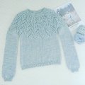 Kundenbild DROPS Kid-Silk Uni Color Garn - 25 g - Hellgraugrün (06)