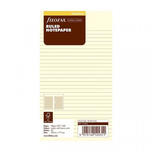 Notizblätter für Filofax Personal - liniert Notizblätter für Filofax Personal - liniert