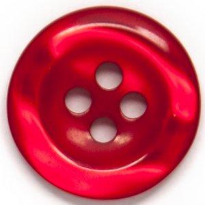 Knopf Rund 4-Loch 15 mm 6 Stück - Rot Knopf Rund 4-Loch 15 mm 6 Stück - Rot
