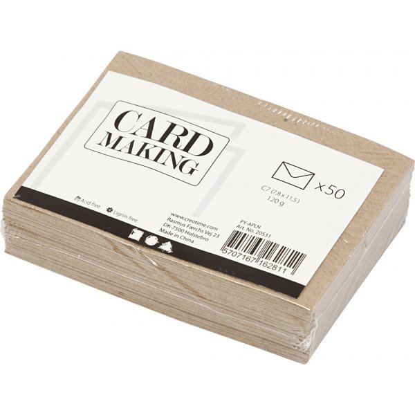 Recycelter Umschlag - Natur - 7,8 x 11,5 cm - 50 Stk Recycelter Umschlag - Natur - 7,8 x 11,5 cm - 50 Stk