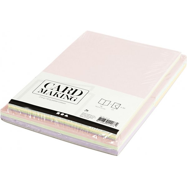 Karten und Umschläge - Pastellfarben 11,5 x 16,5 cm - 50 Sets Karten und Umschläge - Pastellfarben 11,5 x 16,5 cm - 50 Sets