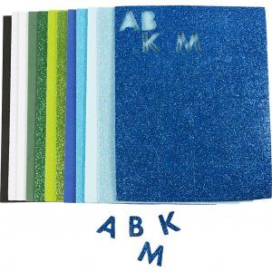 Dekorative Gummischaumplatte, weich, 14 x 25 cm, 2 mm, Blau/Grün, Harmony, 12 Stück Dekorative Gummischaumplatte, weich, 14 x 25 cm, 2 mm, Blau/Grün, Harmony, 12 Stück