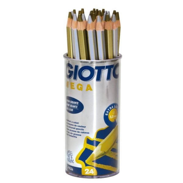 Buntstifte Giotto Mega Gold/Silber - 24er-Pack