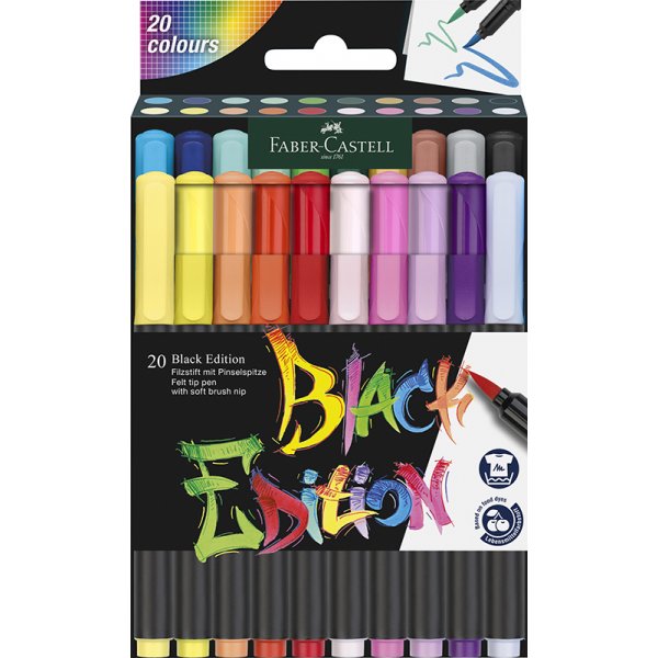 Buntstiftset - Faber-Castell - Redline Filzstifte - Black Edition-Set