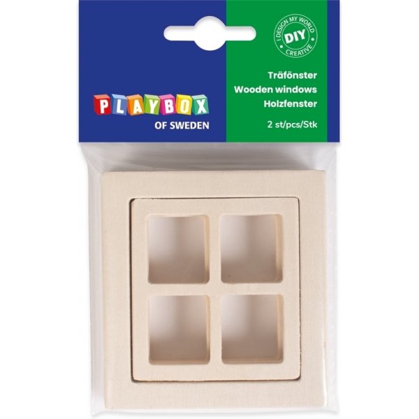 Holzfenster - Miniatur - 2 Stk