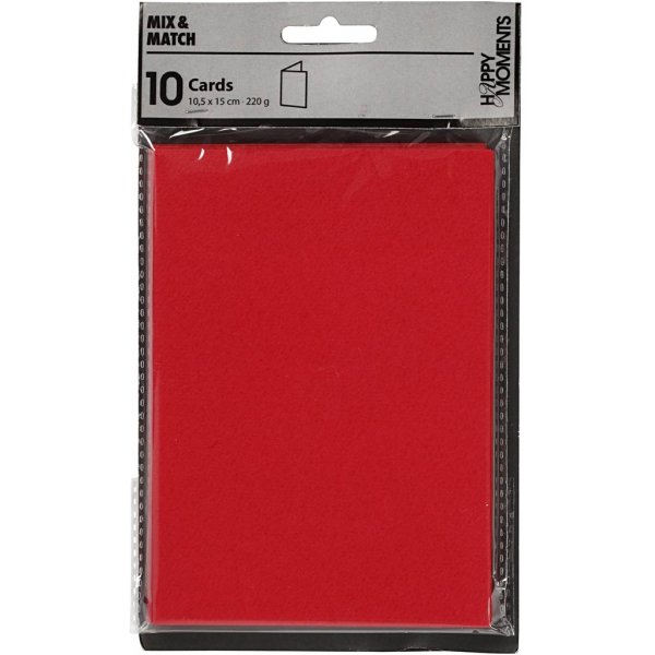 Karte - rot - 10,5 x 15 cm - 10 Stk Karte - rot - 10,5 x 15 cm - 10 Stk