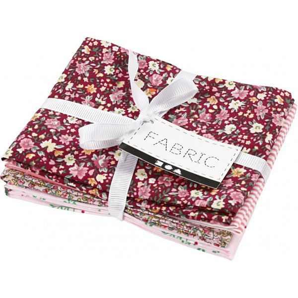 Patchworkstoff - rosa - 4 Stk Patchworkstoff - rosa - 4 Stk