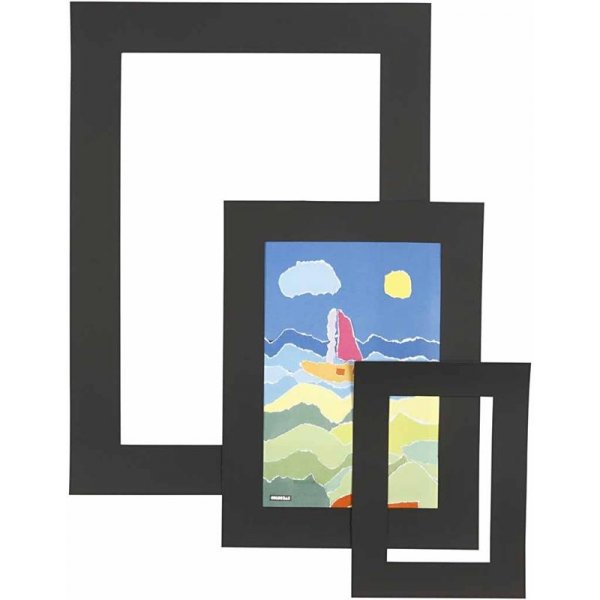 Passepartoutrahmen - schwarz - A3, A4, A5 - 75 Stk Passepartoutrahmen - schwarz - A3, A4, A5 - 75 Stk