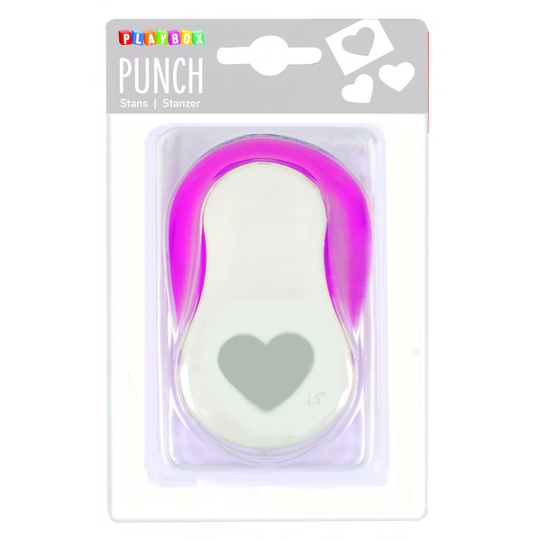 Locherherz 3,8 cm - Rosa/Weiß Locherherz 3,8 cm - Rosa/Weiß