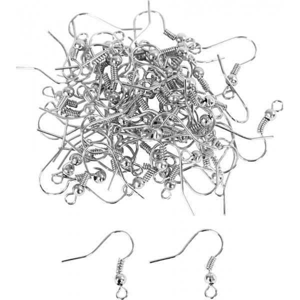 Französische Ohrhaken - versilbert - 100 Stk Französische Ohrhaken - versilbert - 100 Stk