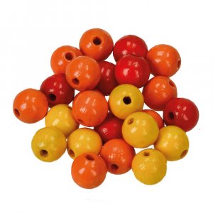 Runde Holzperlen in gemischten Farben - 10 mm, 25 g Runde Holzperlen in gemischten Farben - 10 mm, 25 g